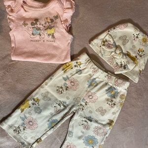 Disney Pink Mickey & Minnie Floral Baby Set